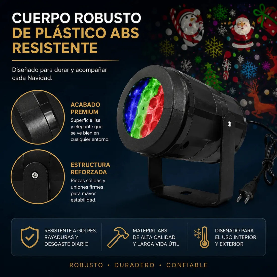 Proyector Luces Navidad Led 16 Diseños Giratorios Decoración Interior Rgb