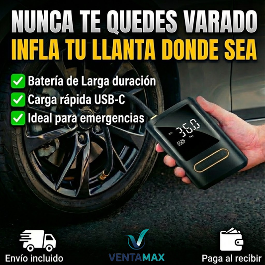 Compresor De Aire Portátil Inflador Pantalla Digital Universal + Kit Destornilladores 24 En 1 Alta Precisión