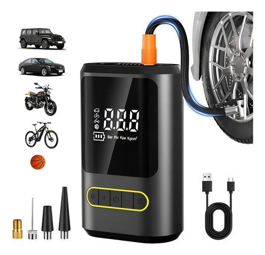 Compresor De Aire Portátil Universal + Set De Herramientas (46 Piezas)