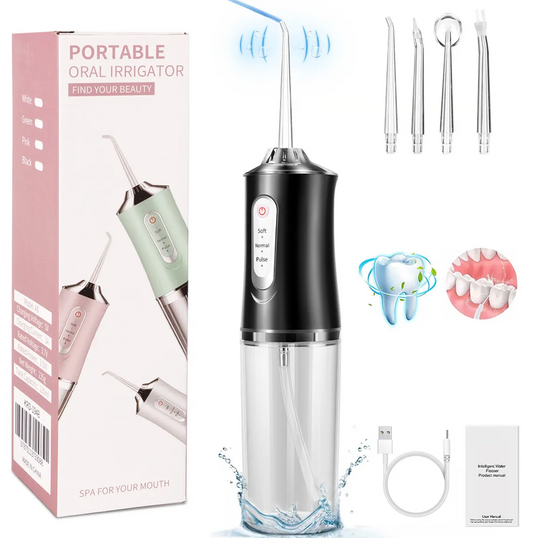 Irrigador Bucal De Dientes Portátil Con Limpiador De Lengua Recargable Usb
