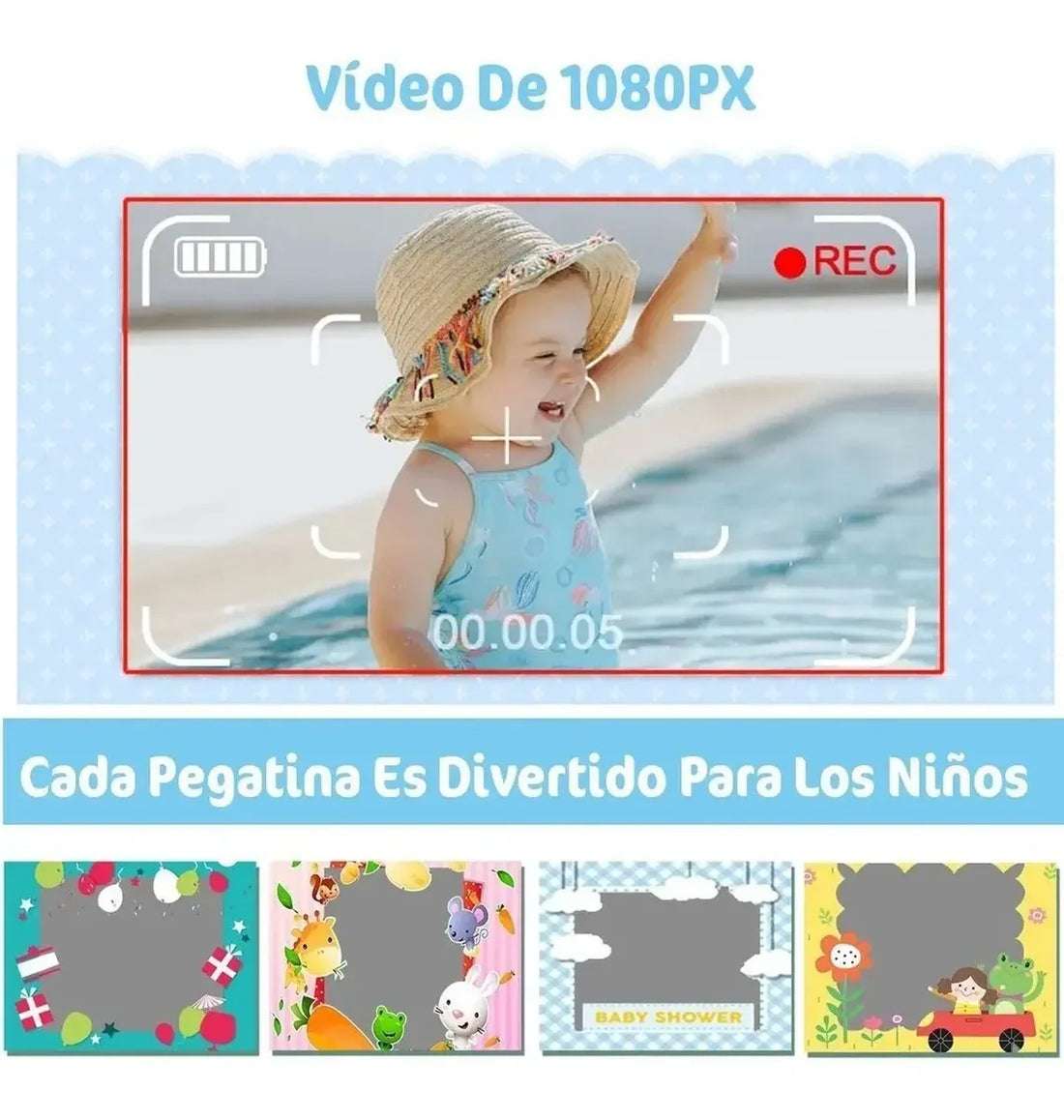 Cámara Digital Recargable Para Niños Con Juegos Imagen Fotos Y Videos