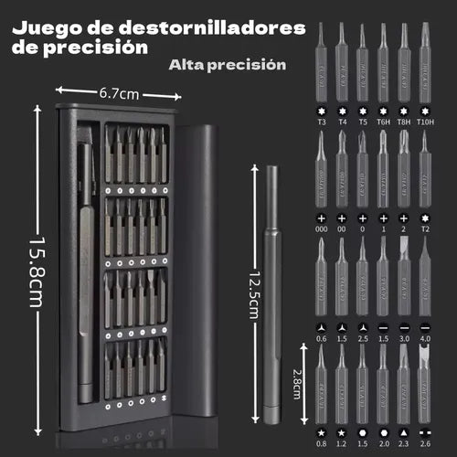 Kit Destornilladores 24 En 1 Alta Precisión Magnético + Estuche