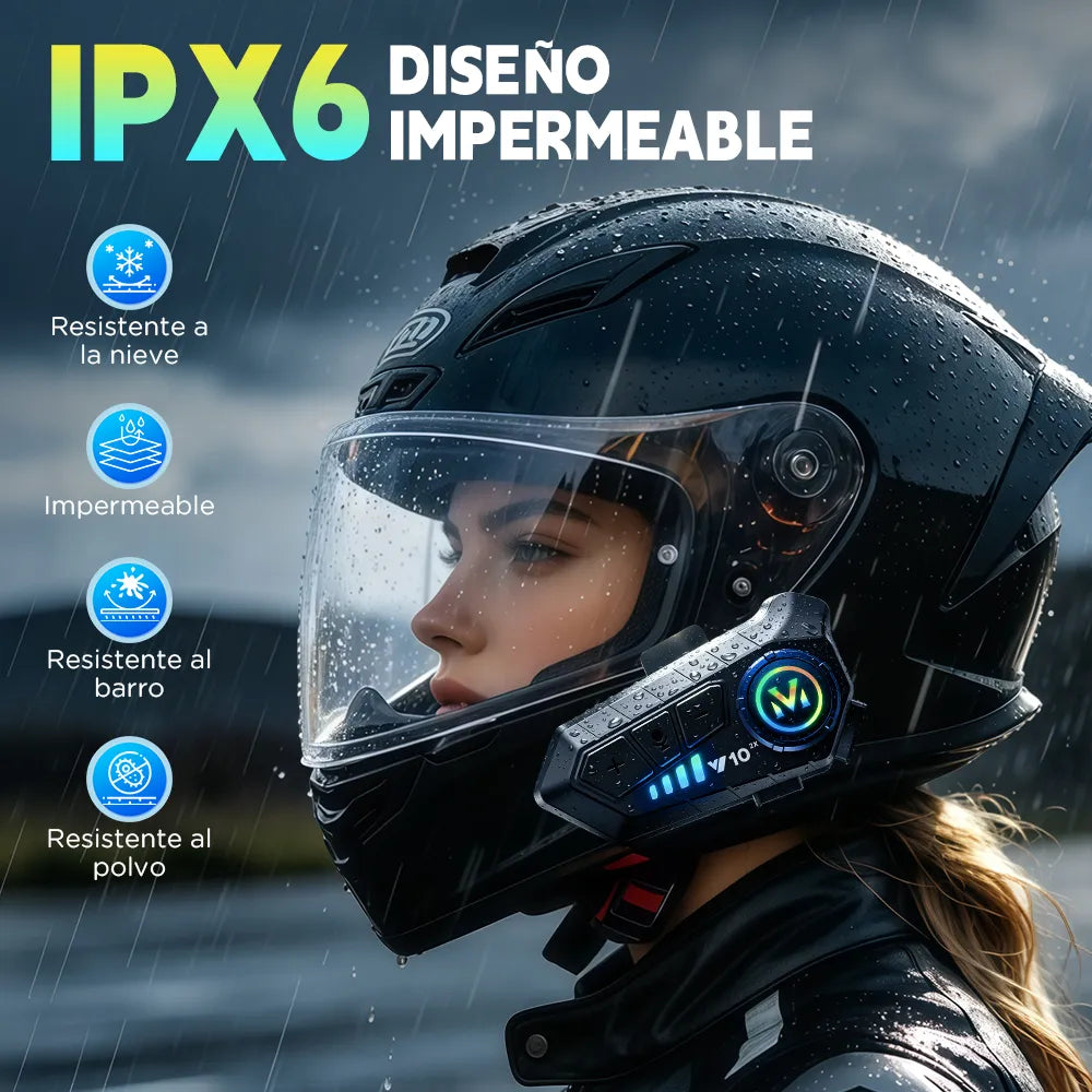 Intercomunicador V10 impermeable IPX6