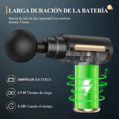Masajeador Eléctrico 6 Velocidades Relajación Muscular Usb 4 Cabezales
