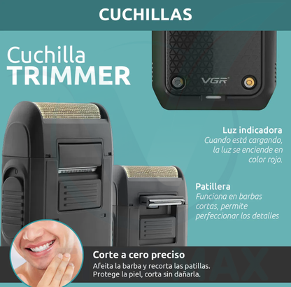 Maquina De Afeitar Inalámbrica VGR V-353 Original Recargable Usb Portatil
