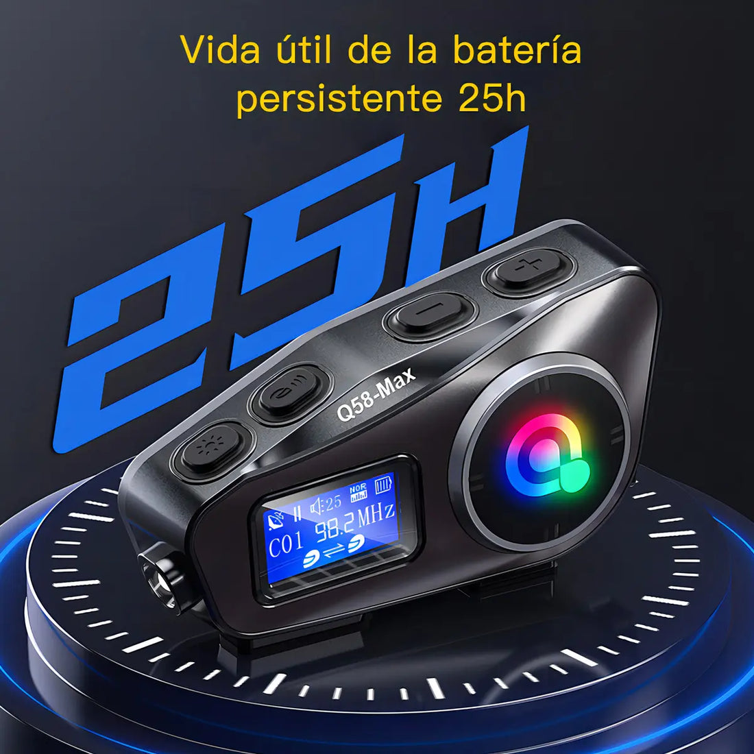 Intercomunicador Para Casco Moto Impermeable Bluetooth Con Pantalla