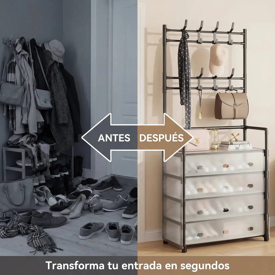 Zapatero Perchero 2 En 1 Organizador 5 Niveles Tapa Hasta 18 Pares