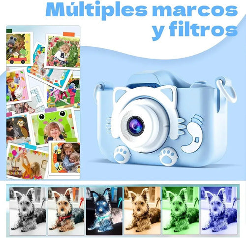 Cámara Digital Para Niños Hd Foto Y Video Con Juegos Y Filtros Recargable