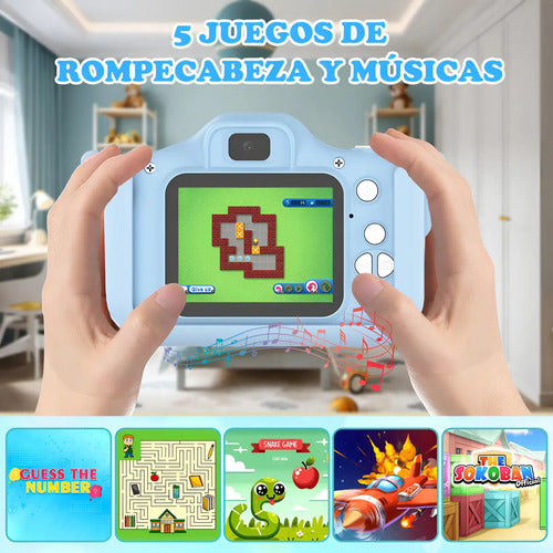 Cámara Digital Para Niños Hd Foto Y Video Con Juegos Y Filtros Recargable