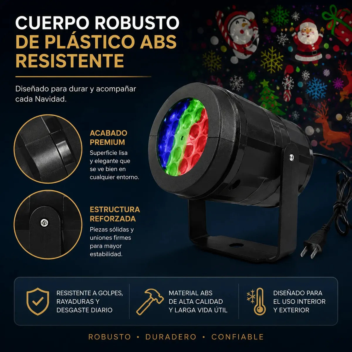Proyector Luces Navidad Led 16 Diseños Giratorios Decoración Interior Rgb