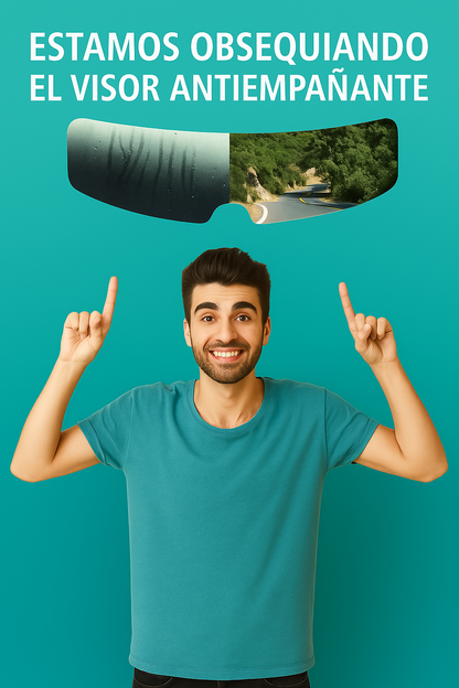 Soporte Para Casco Moto Universal Para Cámara y Celular + Visor Antiempañante