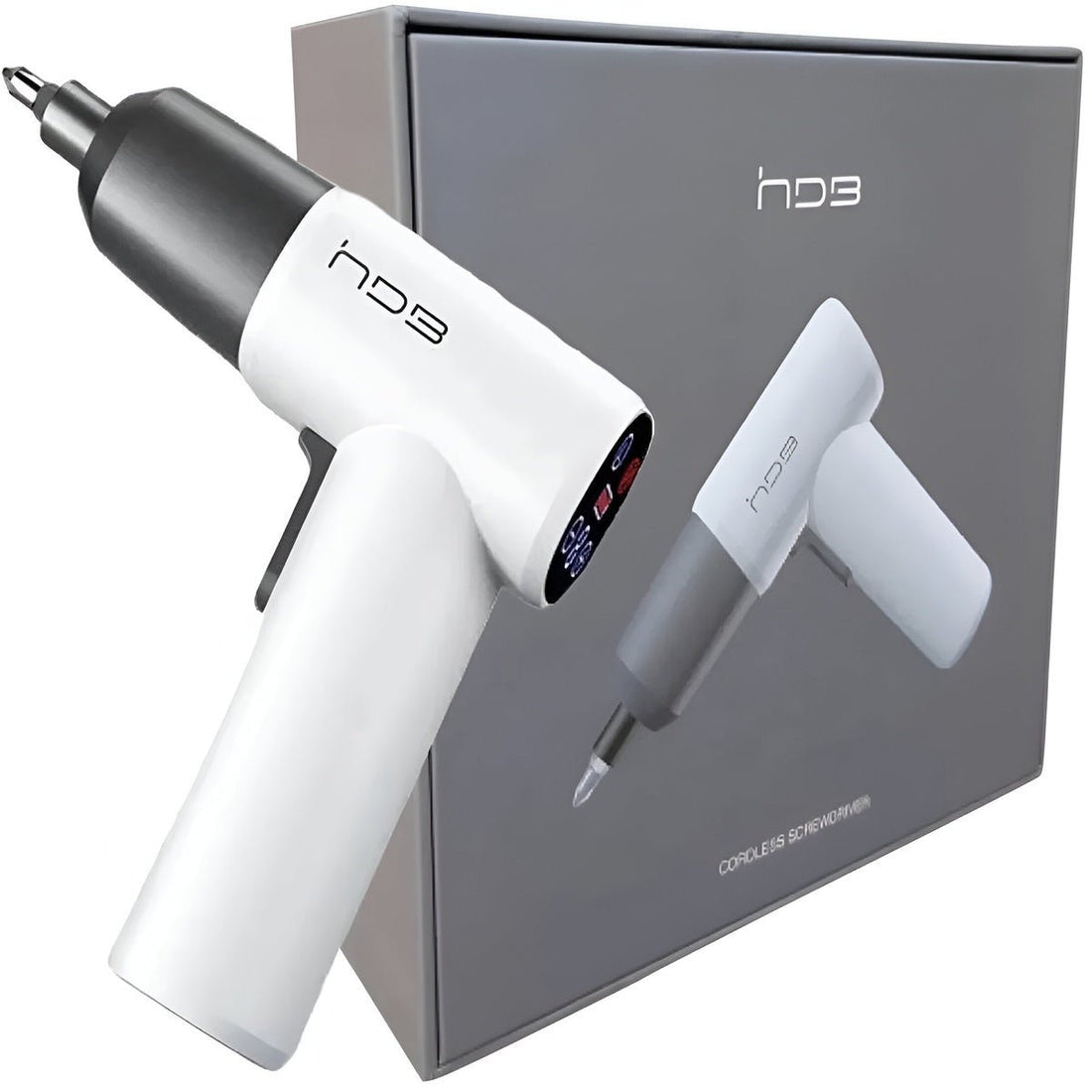 Atornillador Destornillador Pantalla Digital HDB Usb Recargable Con linterna + Puntas - VentaMax