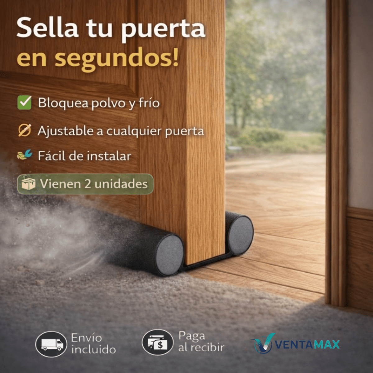 Kit X2 Guardapolvo Cubre Puerta Polvo Ajustable Impermeable - VentaMax